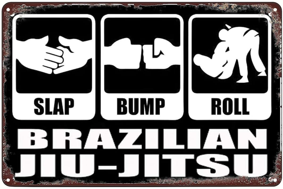 Slap Bump Roll Brazilian Jiu Jitsu Vintage Metal Sign Plaque