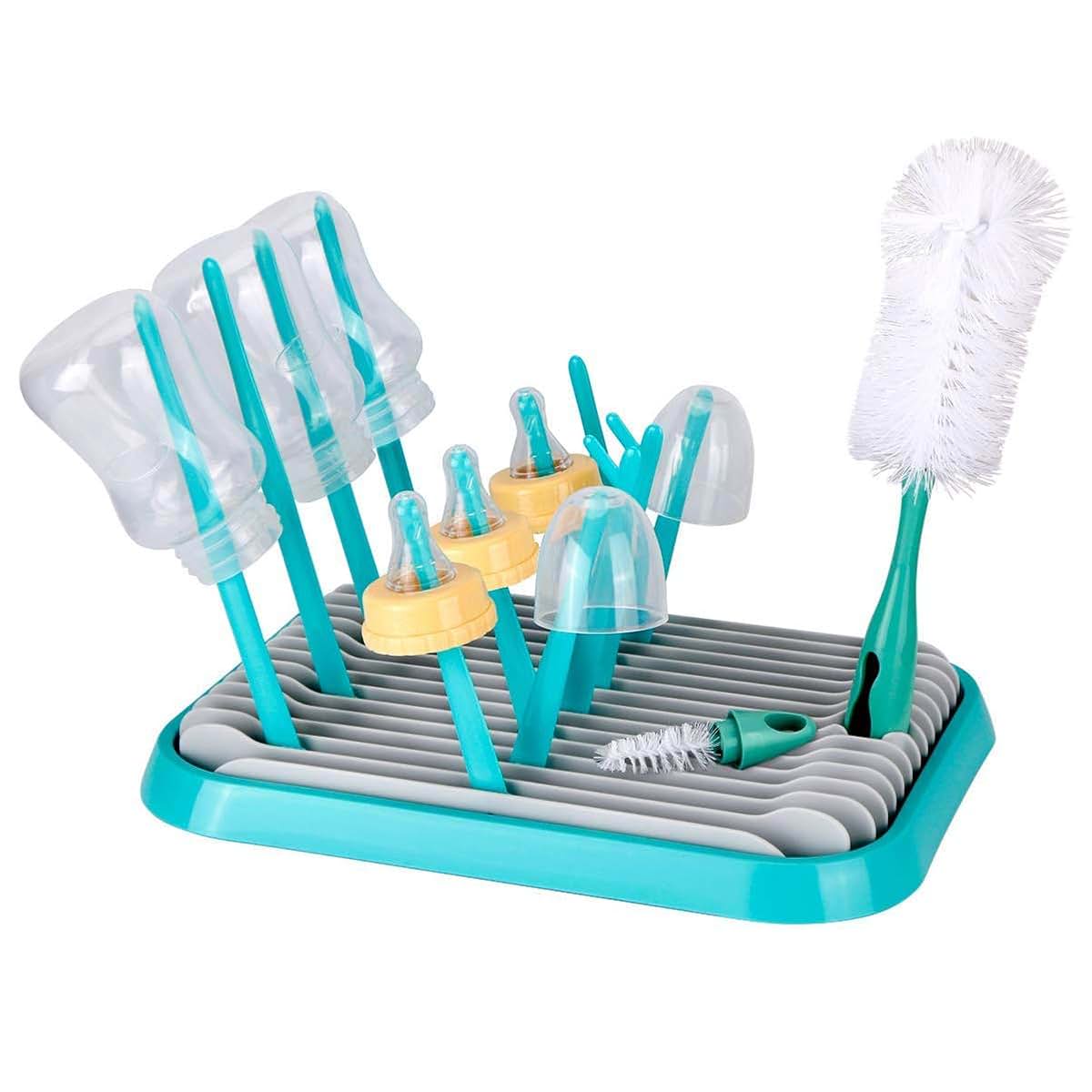 Hestier Baby Bottle Drying Rack with Bottle Cleaning Brush Set/Plastic Bag and Bottle Dryer - Drying Rack and The