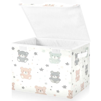 Storage Bins with Lid & Handles for Nursery Organization