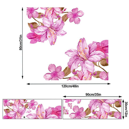 DTLIFEK Giant Pink Flowers Wall Decals For Nursery And Playroom Decor