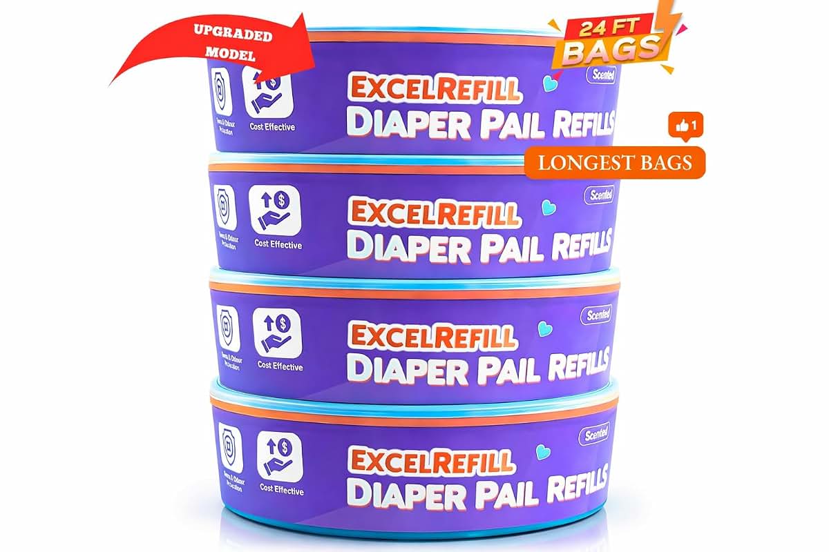 ExcelRefill Diaper Pail Refills Compatible With Diaper Genie And Munchkin Pails, 1280 Count (photo 3)