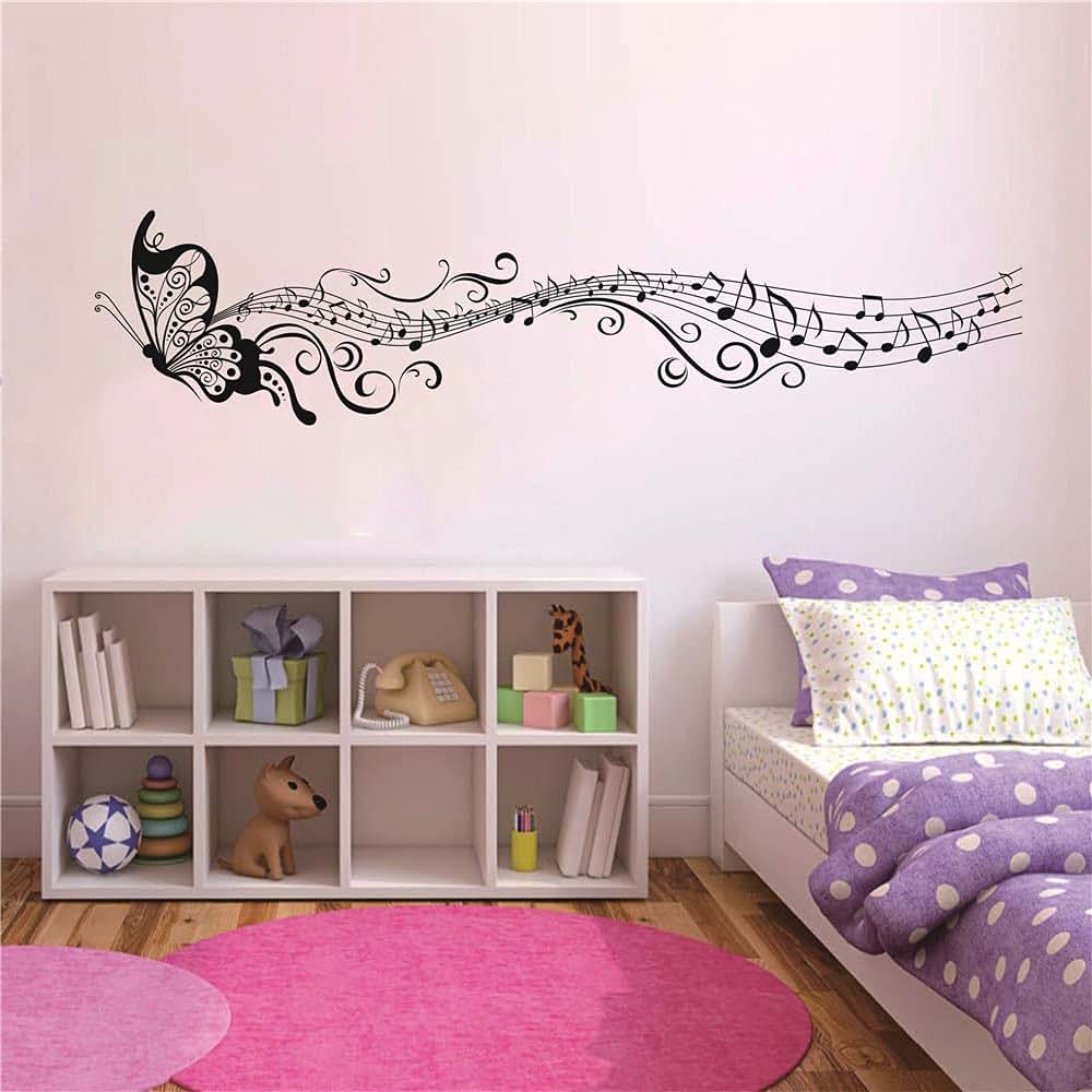 Yoyoyu Art Home Decor Flying Butterfly And Music Notes Wall Sticker