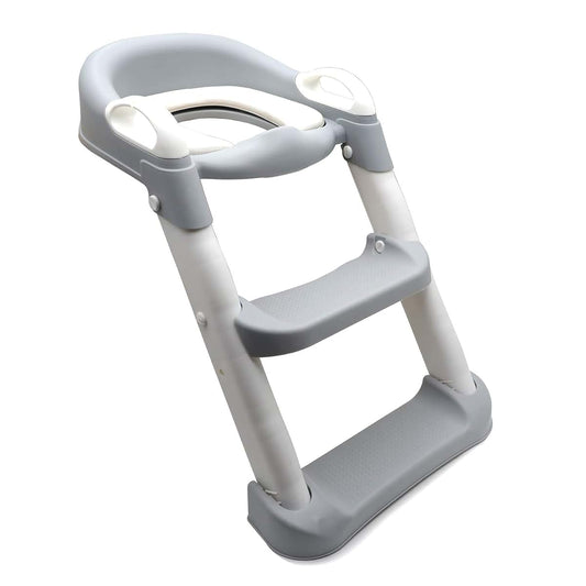 XKMT- Gray Toddler Potty Training Seat Ladder Step Toilet Girl Chair Infant Kids Bathroom Trainer [P/N: ET-BABY002-GRAY]
