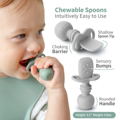 SamiGo Silicone Baby Spoons Self Feeding