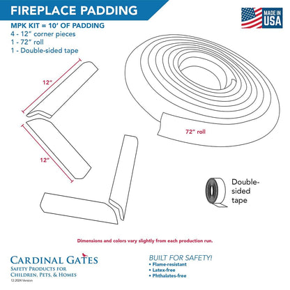 Cardinal Gates Medium Fireplace Hearth Pad Kit for 10 ft Coverage
