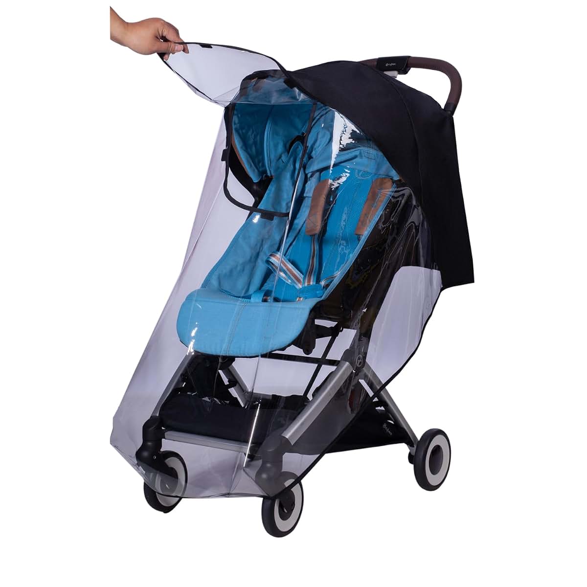 Guwawi TPU Stroller Rain Cover, Interactive Window Baby Stroller Rain Cover for Cybex Orfeo (photo 2)