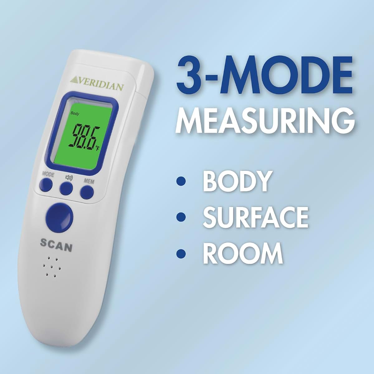 Veridian Healthcare Non-Contact Thermometer with LCD Display