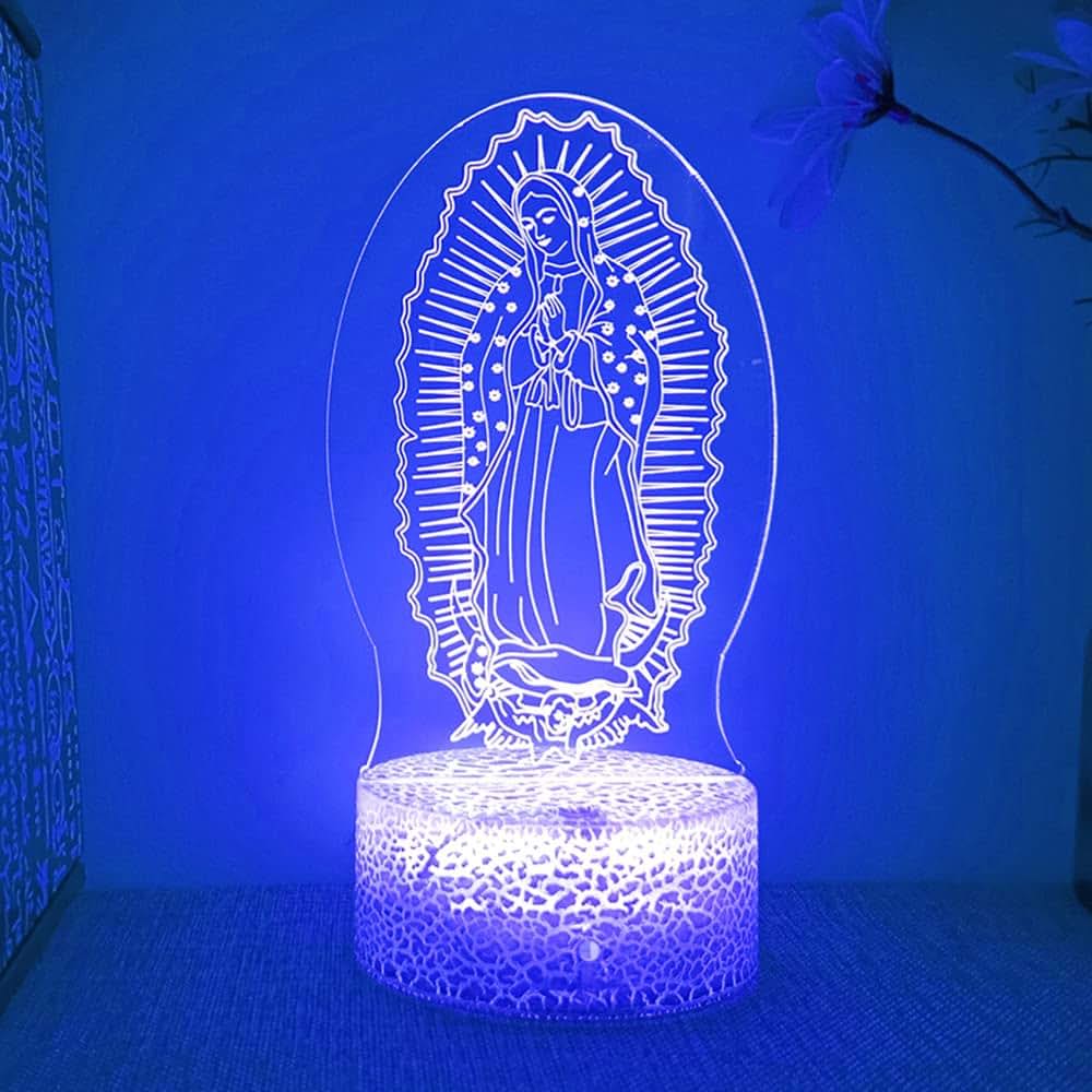 Jinnwell 3D Virgin Mary Night Light Lamp Illusion Color Changing Table Desk Decoration (photo 4)