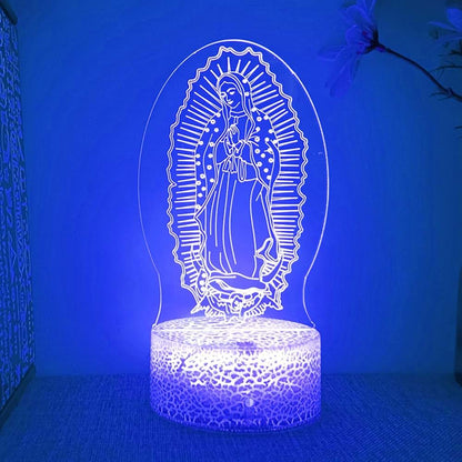 Jinnwell 3D Virgin Mary Night Light Lamp Illusion Color Changing Table Desk Decoration (photo 4)