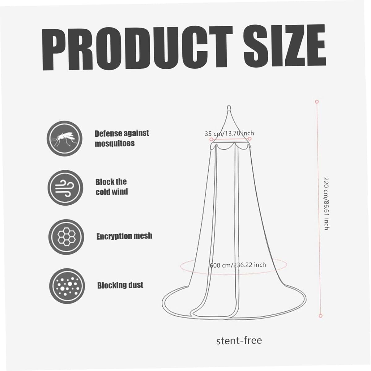 Peosaard Crib Net, Crib Canopy Hanging Fine Mesh Dome-Shape Crib Net to Keep Baby in with Door Flaps & Floor-Hugging (photo 2)