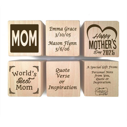 Glitzby Personalized Wooden Baby Block Custom Engraved Keepsake (photo 3)