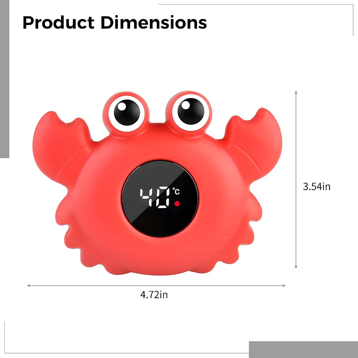 Digital Bath Thermometer for Baby - Red Floating Crab LCD Display