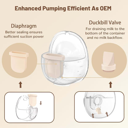 Wevedk Duckbill Valves and Diaphragms for Eufy Wearable Breast Pumps, 6 Pieces