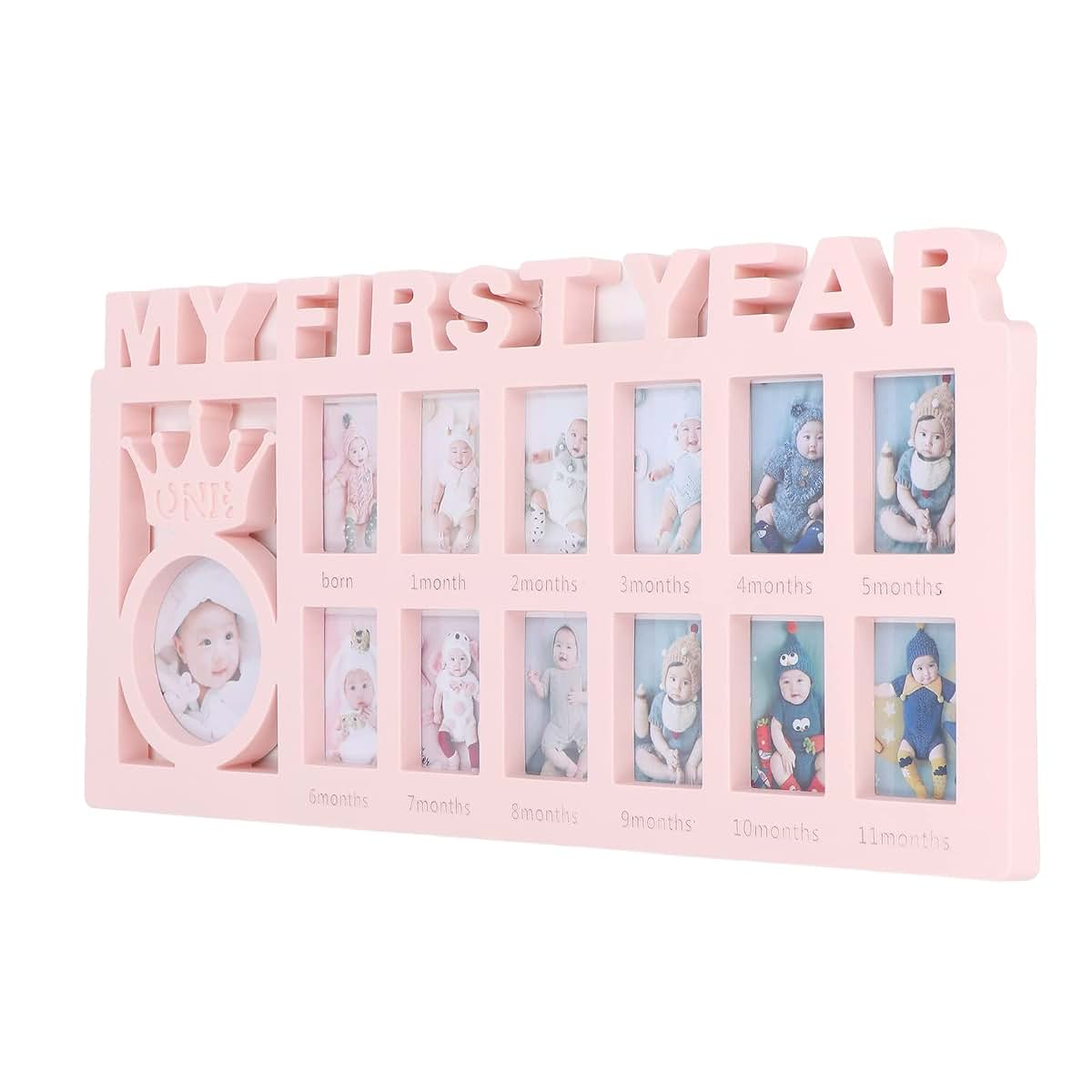 Baby Growth Picture Frame | 12 Month Keepsake Album for Memories