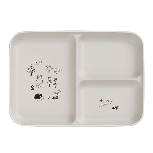 宮本産業 Miyamoto Sangyo Mori Friends Divider Plate GY Size: Approx. D21 W14.9 H2.4 4512951131871