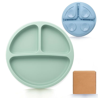 EKOSELLA Silicone Toddler Feeding Plates with Suction Cups
