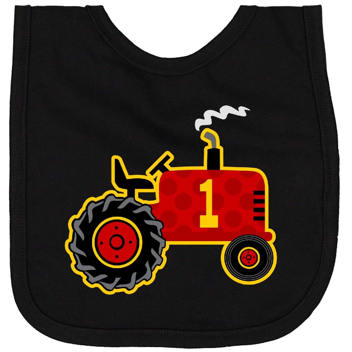 Inktastic Red Tractor 1st Birthday Newborn Bib