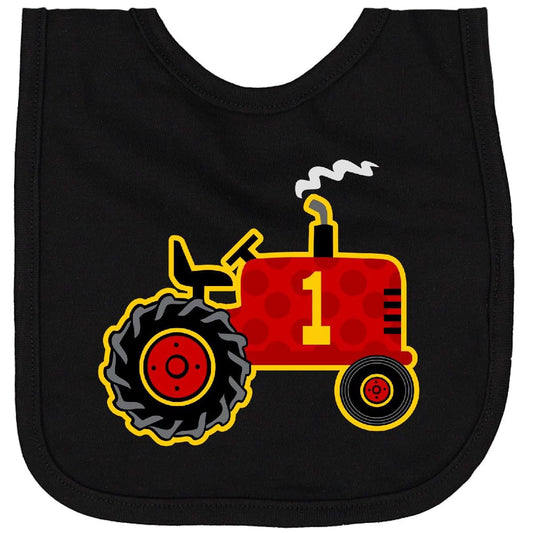 Inktastic Red Tractor 1st Birthday Newborn Bib