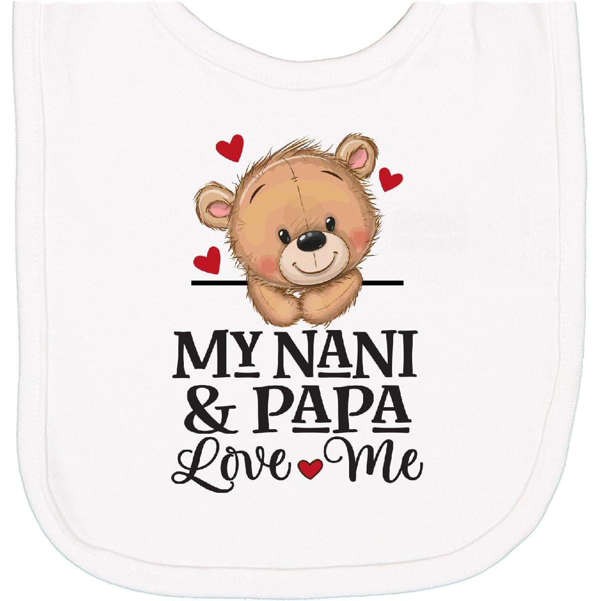 Nani And Papa Love Me Grandchild Bear Newborn Bib