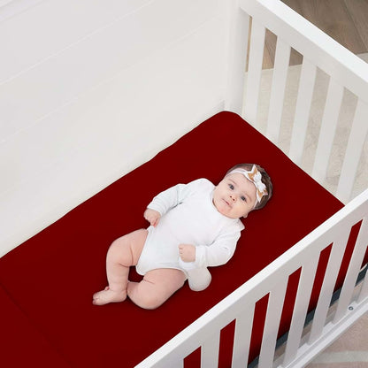Dee's Collection 4 Pack Standard 52x28 Inch Crib Fitted Sheets Stretchy Portable Fitted Playard Sheet Convertible