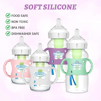 NYTGAH 4 Pack Baby Bottle Holder for Dr Brown Wide-Neck Bottle with Easy Grip Handles (photo 4)