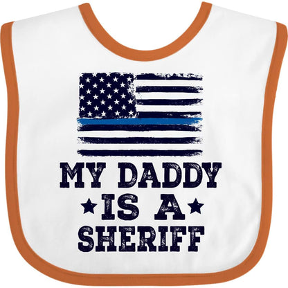 Law Enforcement Daddy Sheriff Baby Bib for Boys or Girls