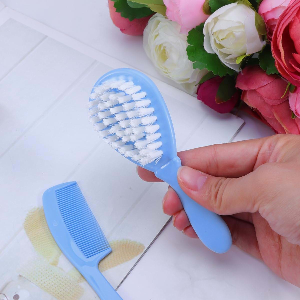Baby Hair Brush and Comb Set with Anti-Static Design