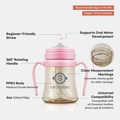 Grosmimi Baby Straw Cup Spill Proof