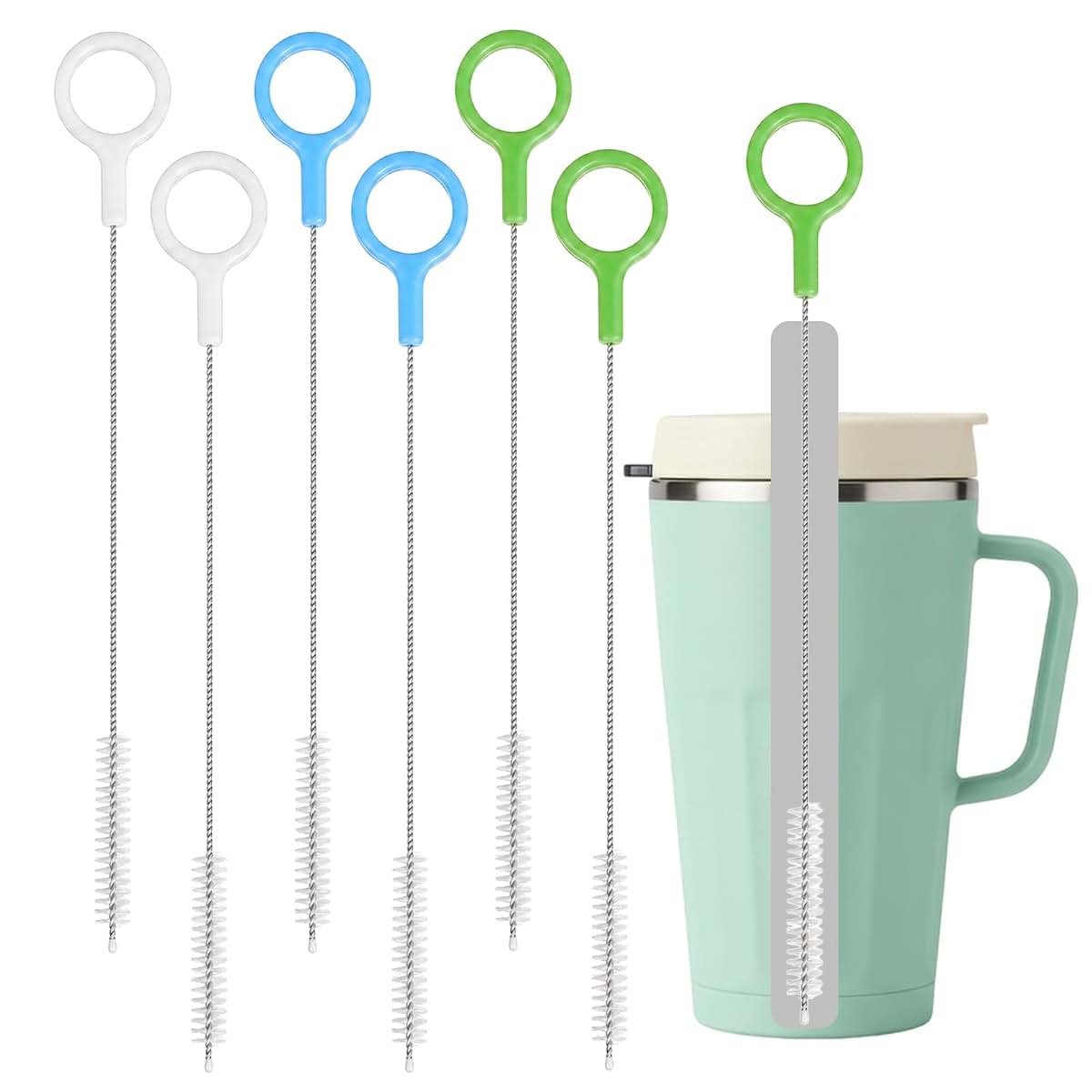 Fnanjwq Straw Cleaner Brush Set Of 6, Flexible Multi-Purpose Cleaning Tools
