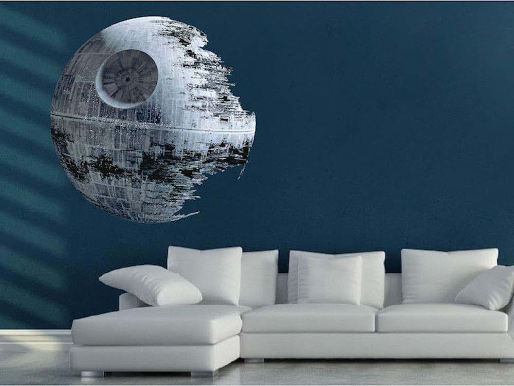 Wall Decals Death Star Wall Mural Decal - 22x22 Inch Vinyl Peel and Stick Star Wars Room Decor