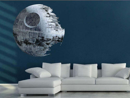 Wall Decals Death Star Wall Mural Decal - 22x22 Inch Vinyl Peel and Stick Star Wars Room Decor