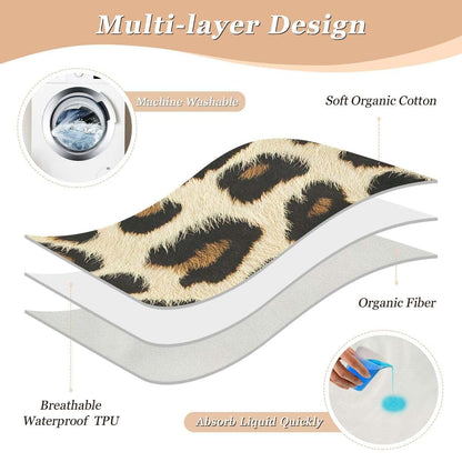 Leopard Print Waterproof Mattress Pad Protector (34" x 52")