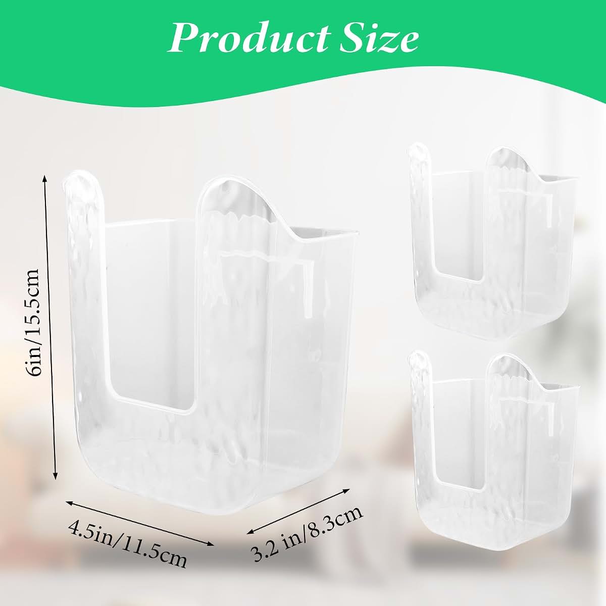 Clear Wall-Mounted Wipes Dispenser Holder Set for Bathroom and Kitchen