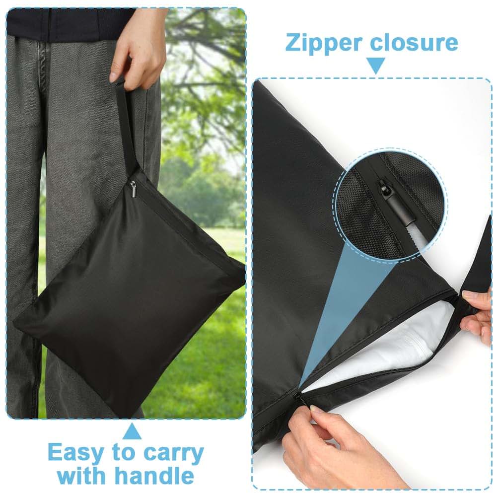 AOOSA 3PCS Wet Bags, Waterproof Travel Laundry Bag, Cloth Diaper Bags-Black (photo 4)
