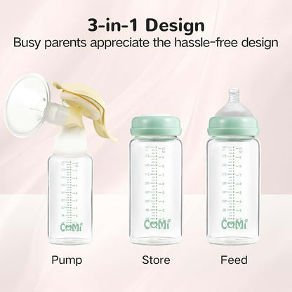COMI Wide Neck Glass Breastmilk Collection n Storage Bottle, 4 Packs,10oz with Screw Ring Sealing Disk,Re-markable (photo 2)