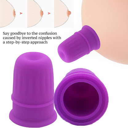 Jesakmie 4pcs Silicone Vacuum Cup Set for Flat Inverted Nipples, White and Red
