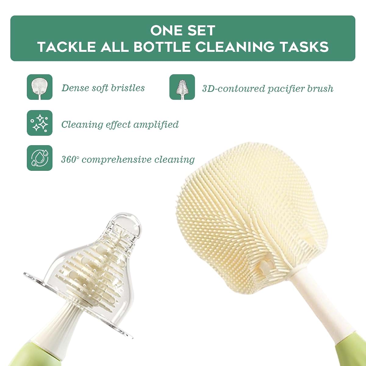 All-in-One Silicone Bottle Cleaning Kit for Bottles, Nipples & Pumps