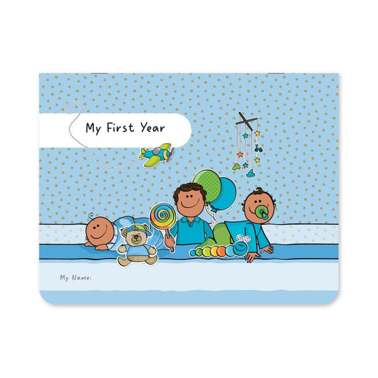 UPICK-IT "My First Year" Baby Calendar with Stickers – Track and Cherish Every Milestone! (Tan Baby Boy)