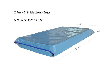 Juneshe 2 Pack Crib Mattress Storage Bags With Zipper, 3 Mil Thick Plastic Cover