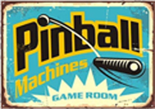 Shinobi Stickers Vintage Pinball Arcade Cartoon Sign Vinyl Decal, 8 Inch Wide
