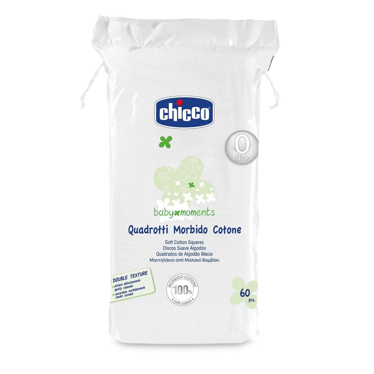 Chicco Baby Moments Quadrotti Cotone Squares, Pure Cotton Bathing Cloths
