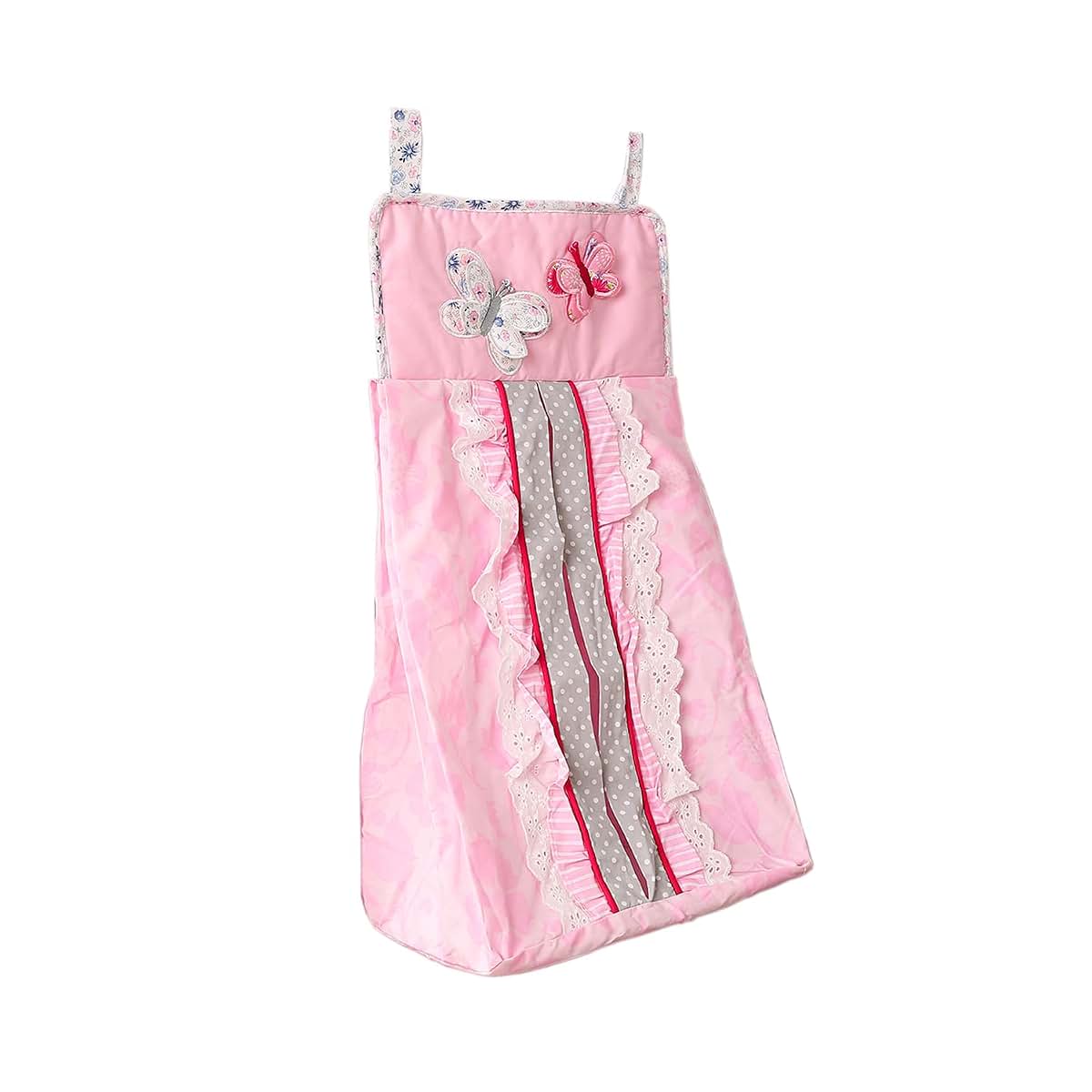 CribMATE Cotton Butterfly Diaper Stacker Storage Organizer in Pink (photo 3)