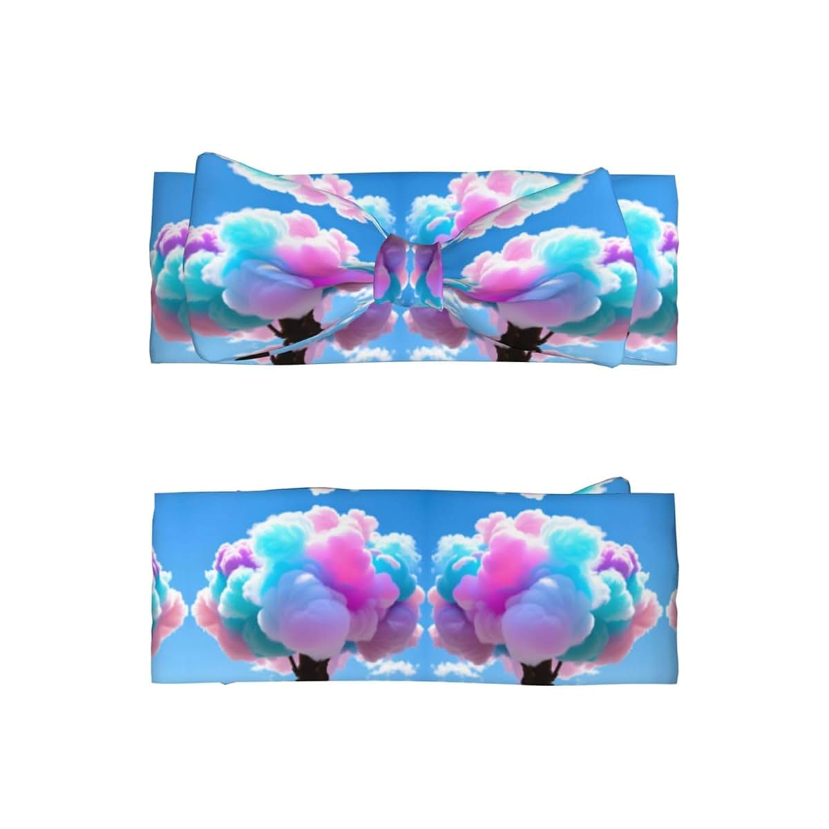 MJHKXLJ Cotton Candy Picture Baby Bow Headband Stretchy and Soft (photo 2)