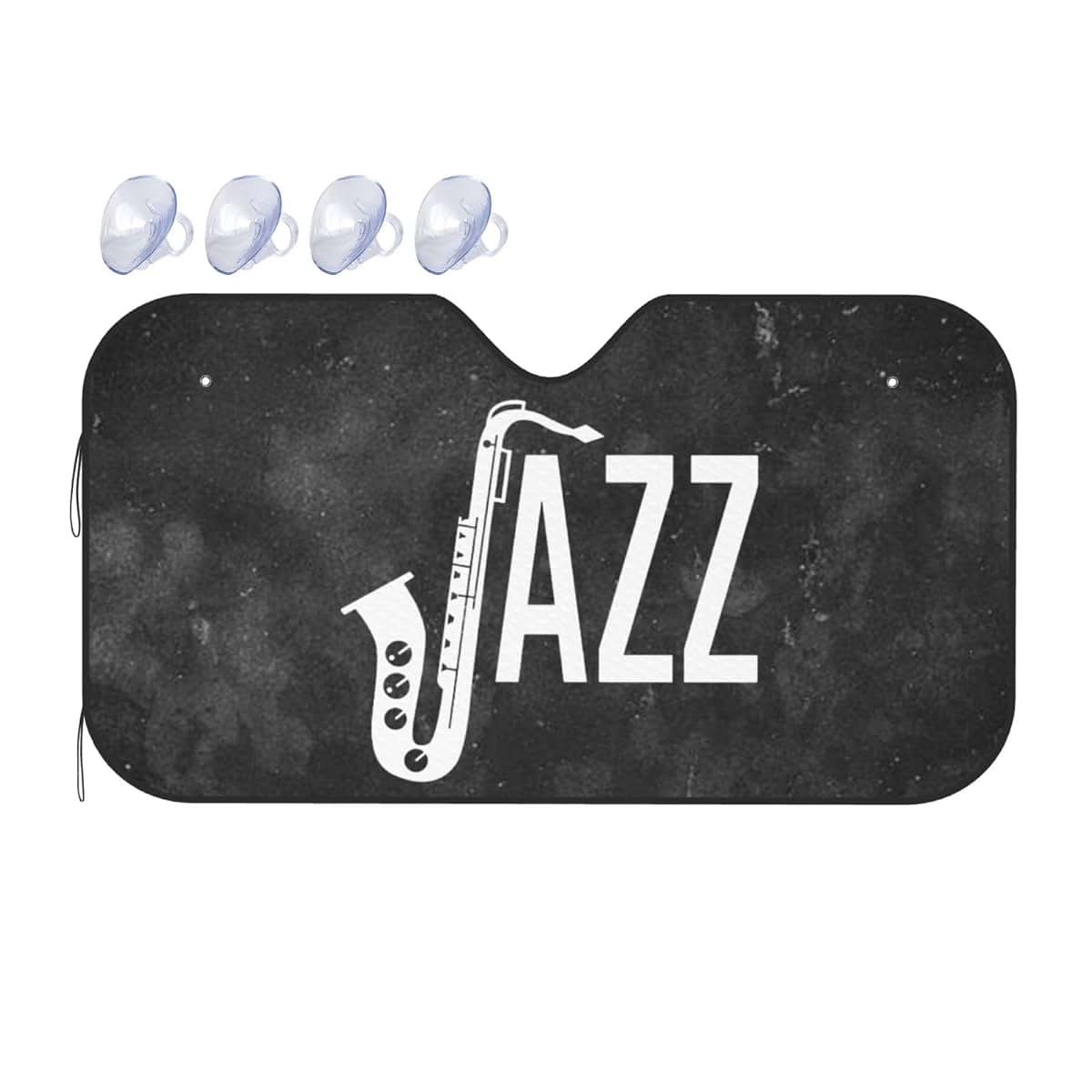 vroos Jazz Saxophone Music Front Windshield Shade Foldable Car Windshield Sunshade Blocks Uv Rays Keep Vehicle Cool