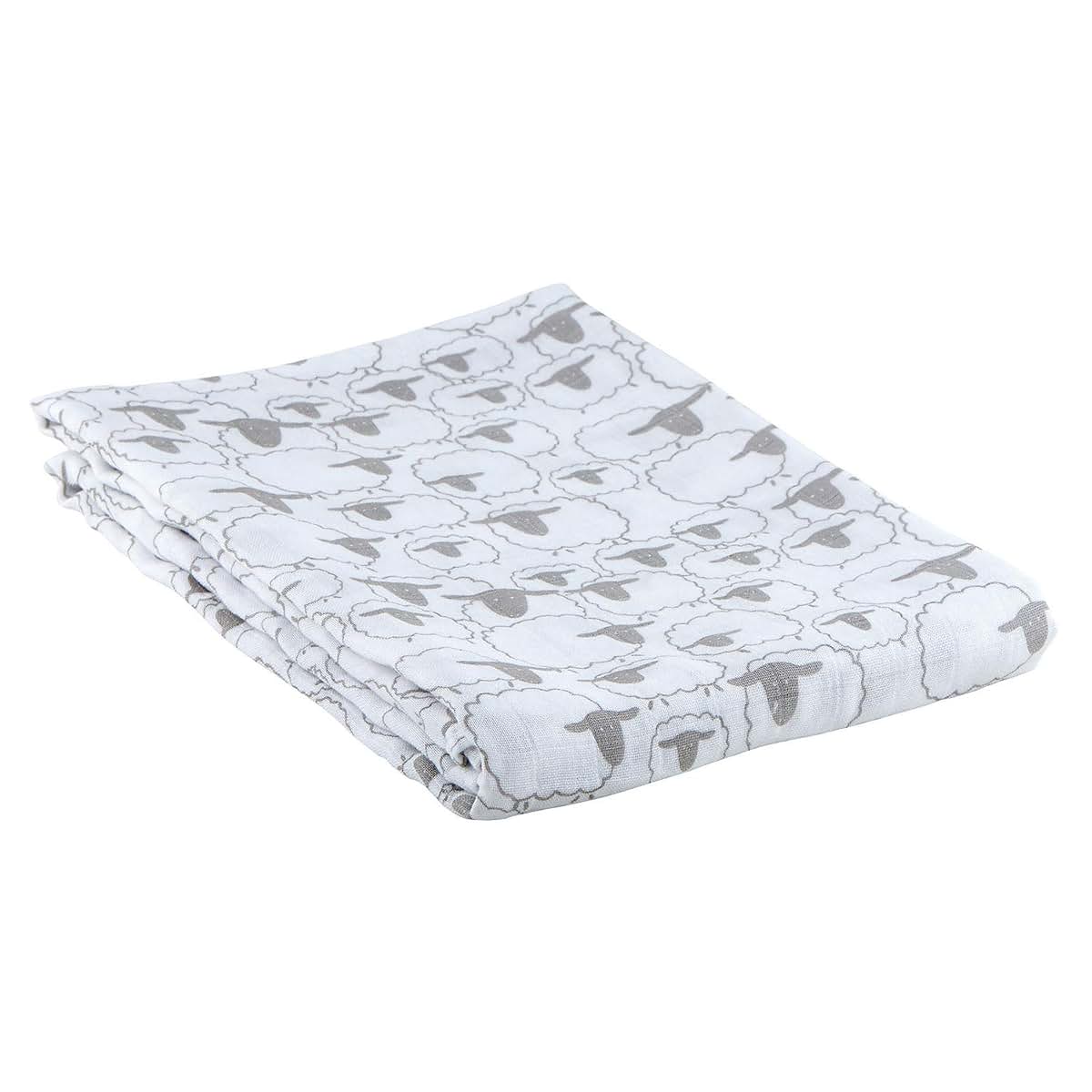 Stephan Baby Viscose + Cotton Swaddle Blanket, Little Lamb
