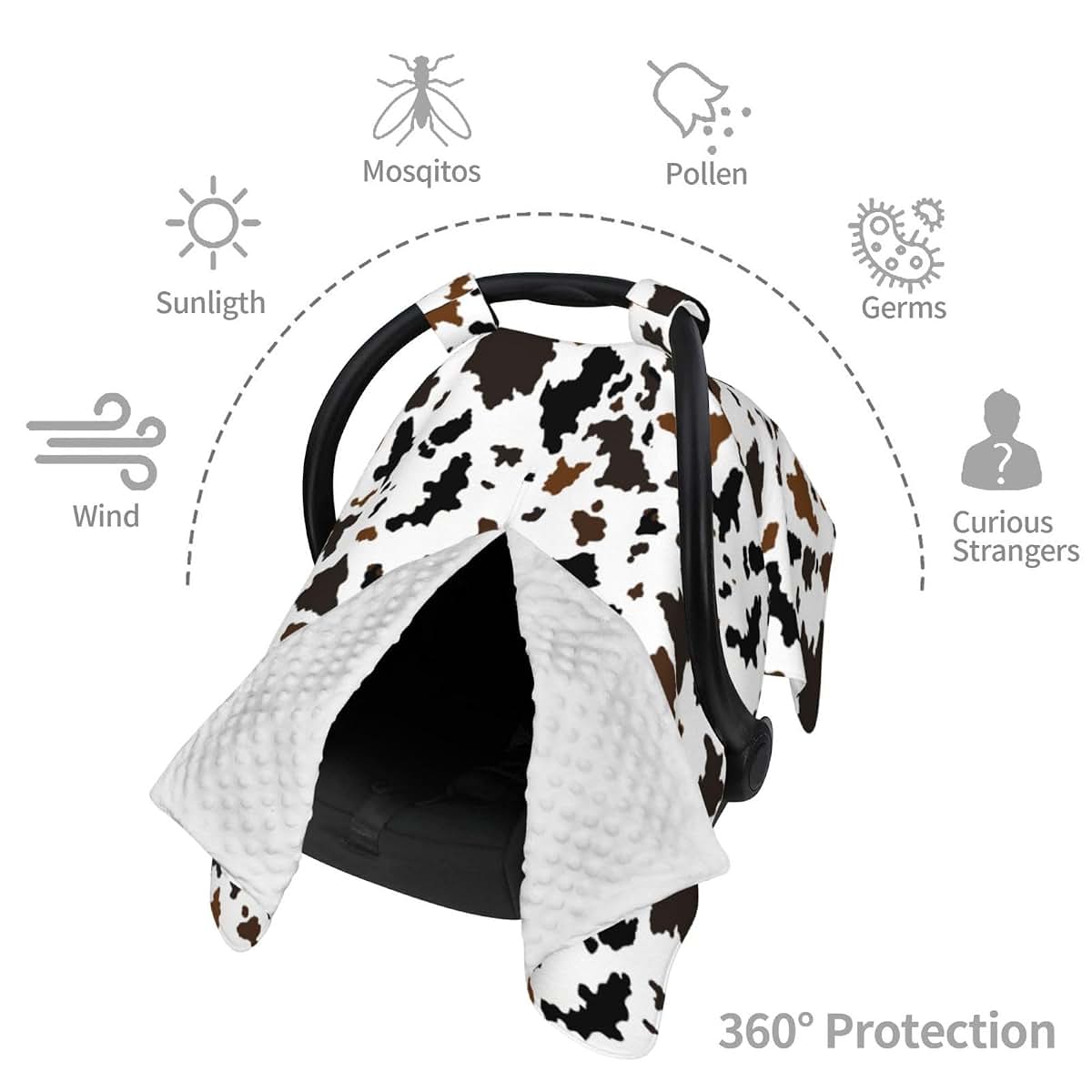 Western Cow Print Baby Car Seat Canopy Cover Multi Use Nursing Cover
