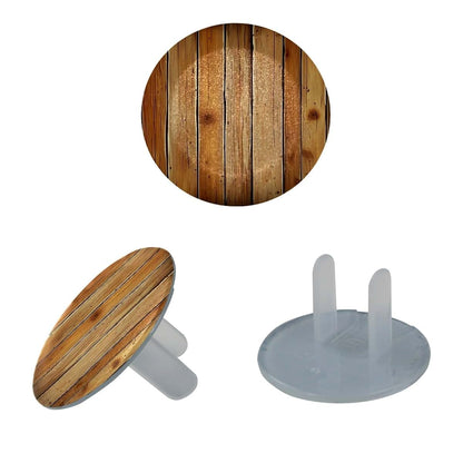 CDGIRUOWUNV Brown Wooden Baby Safety Outlet Plug Electrical Socket Covers (photo 2)
