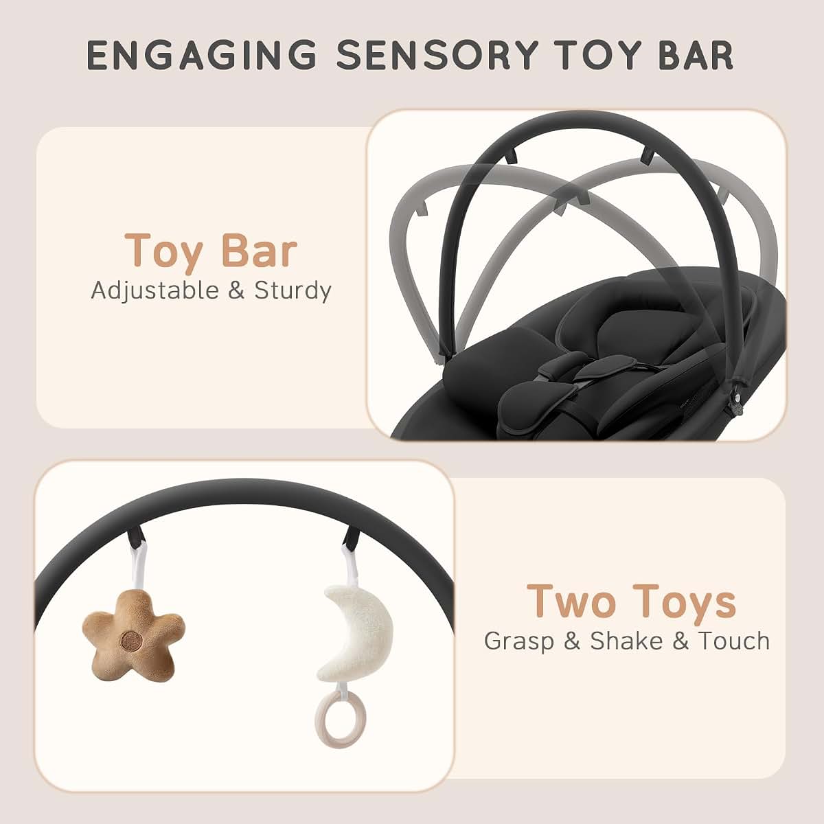 Momzelvi Electric Infant Swing With Bluetooth And Remote Control (photo 3)