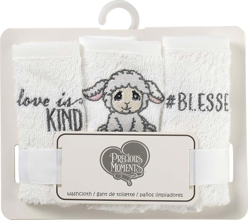 Precious Moments Luffie Lamb Washcloths 3 Pack