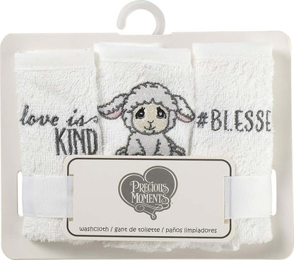 Precious Moments Luffie Lamb Washcloths 3 Pack